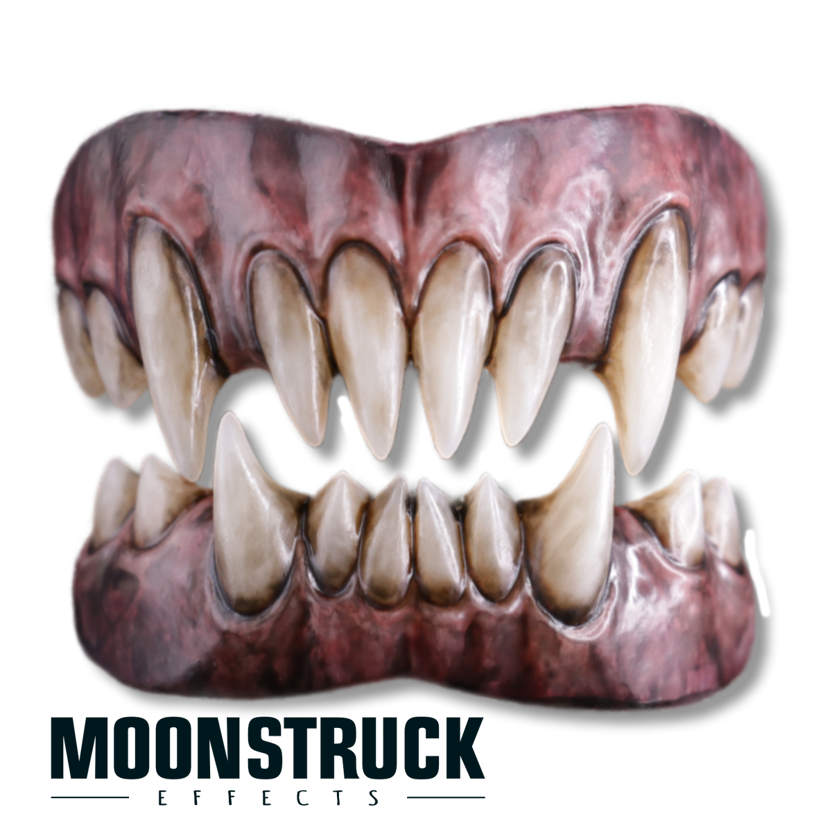 Terrifying Godjira full set with dark mottled gums and shaded pointed teeth