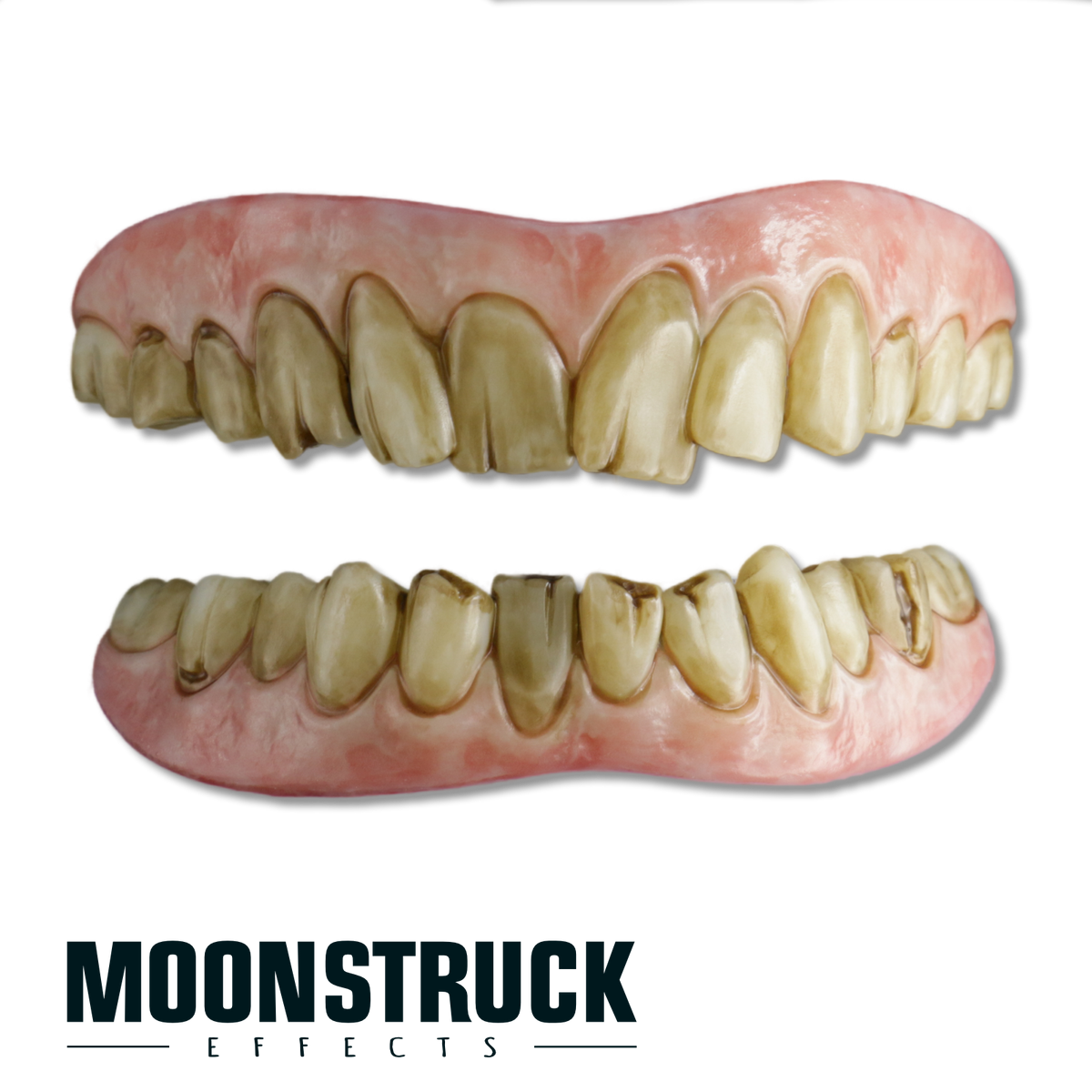 Brain Eater Teeth full FX teeth set with irregular worn teeth and yellow-brown staining