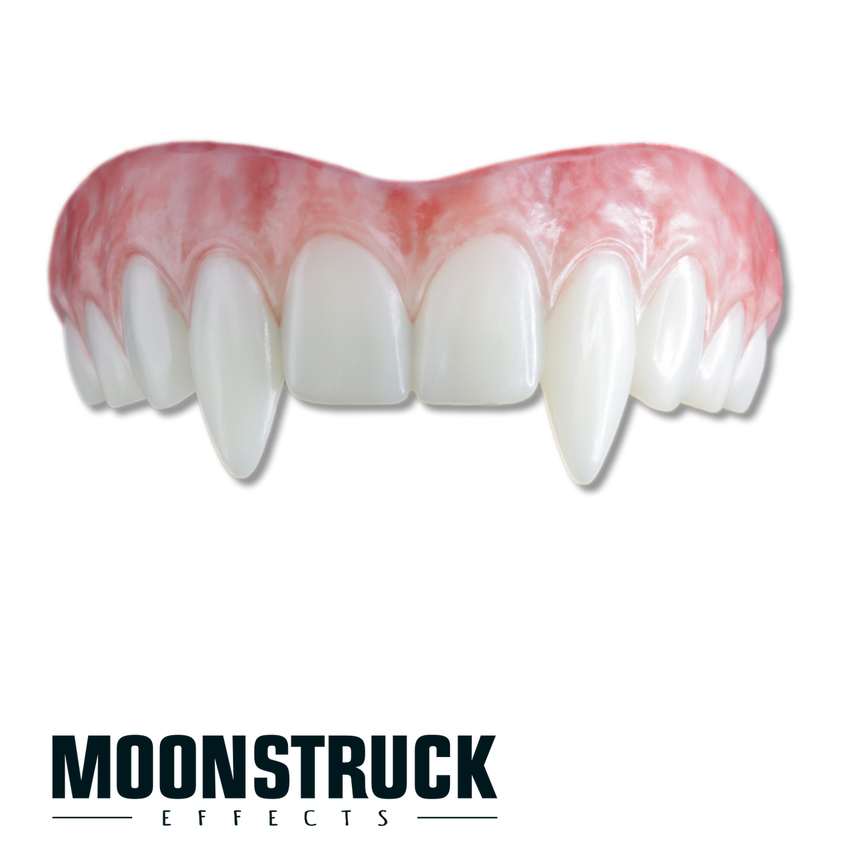 Midnight Kiss upper set in Pure finish with elongated lateral incisor fangs