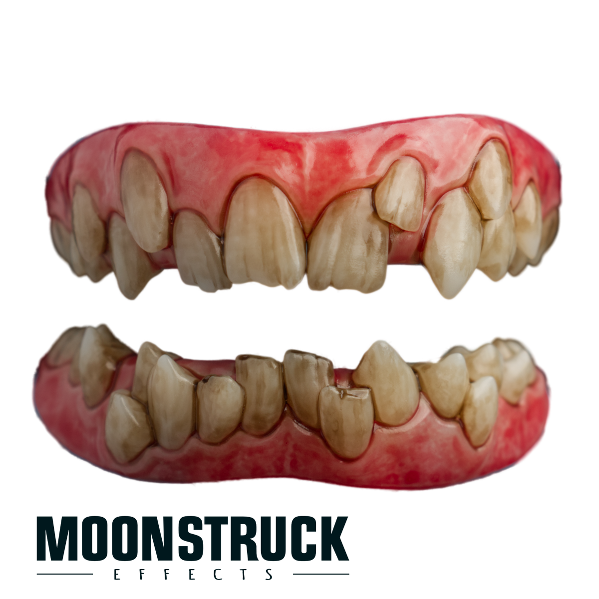 Mormo full set in Relic finish with crowded irregular teeth and worn edges